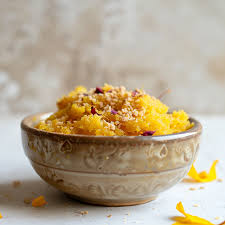 Kesar Suji Halwa Tray